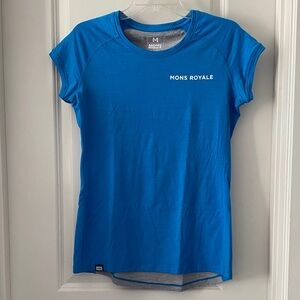 Mons Royale Women's Short Sleeve Performance Tee - Blue
